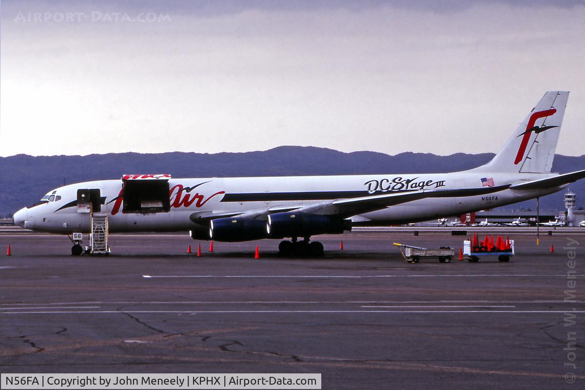 N56FA, 1963 Douglas DC-8F-54 C/N 45663, March 1999 - Fine Air DC-8-Stage III at PHX