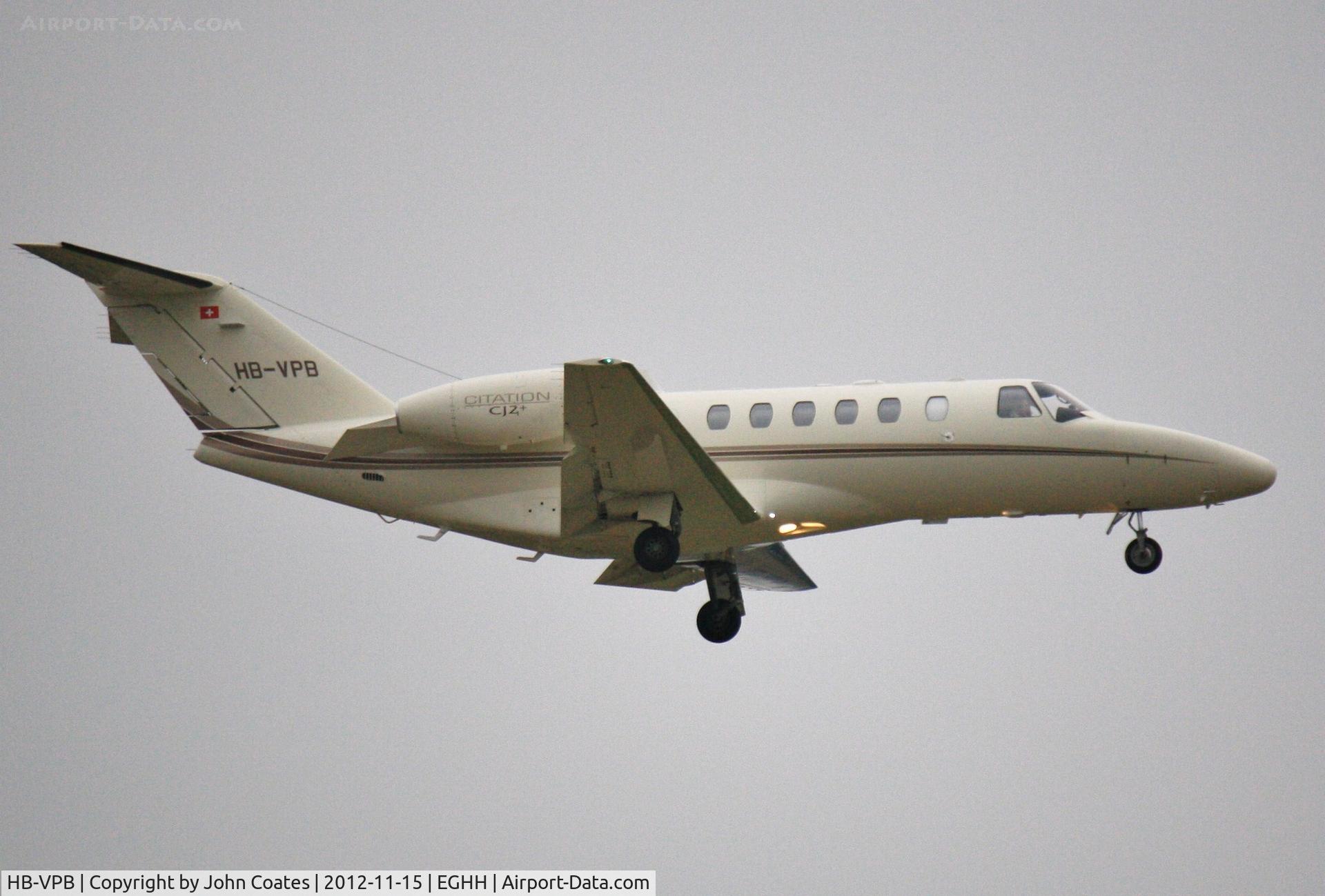 HB-VPB, 2008 Cessna 525A CitationJet CJ2+ C/N 525A-0422, Arriving 08 through thick murk.