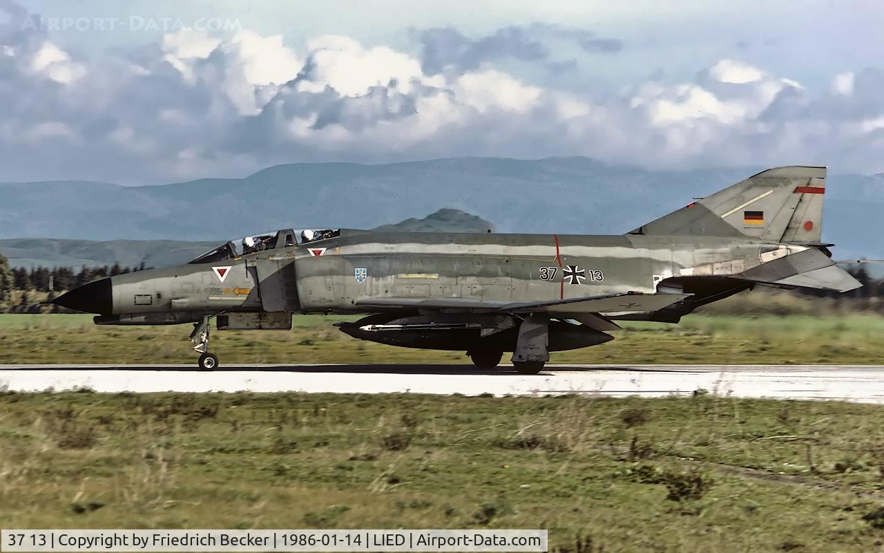 37 13, 1972 McDonnell Douglas F-4F Phantom II C/N 4379, decelerating after touchdown at Decimomannu AB