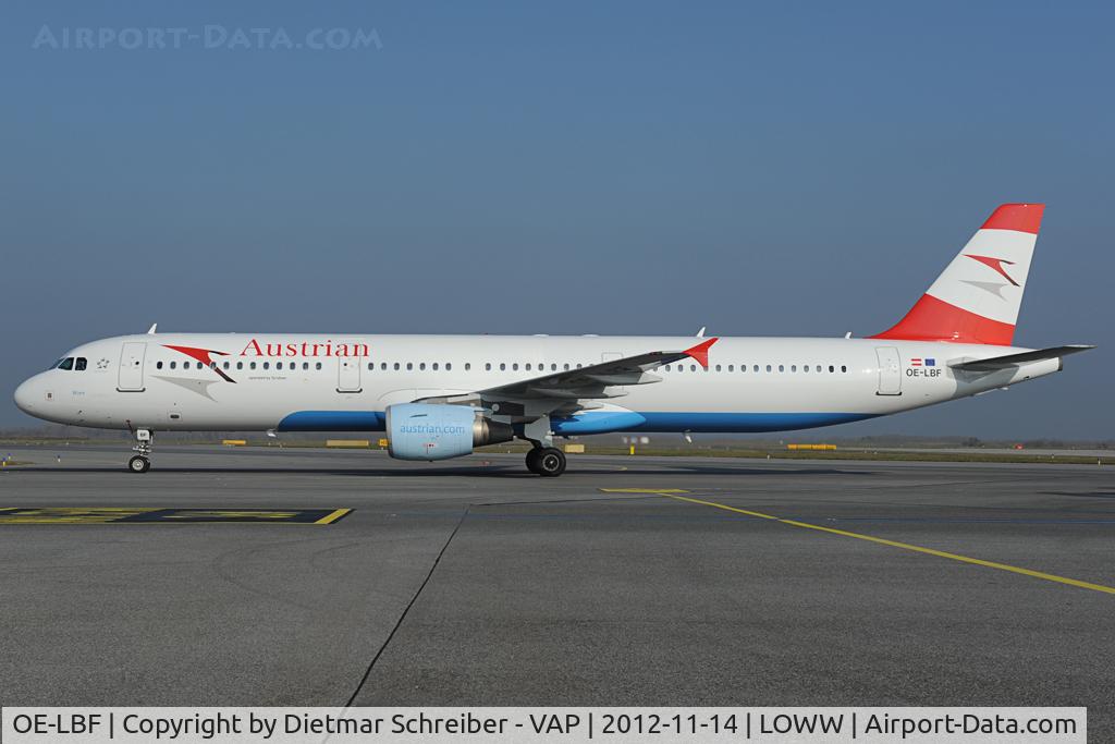 OE-LBF, 2001 Airbus A321-211 C/N 1458, Airbus A321 Austrian Airlines with operated by Tyrolean Airways sticker