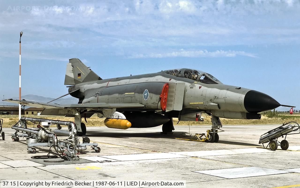 37 15, 1972 McDonnell Douglas F-4F Phantom II C/N 4385, transient at Decimomannu AB