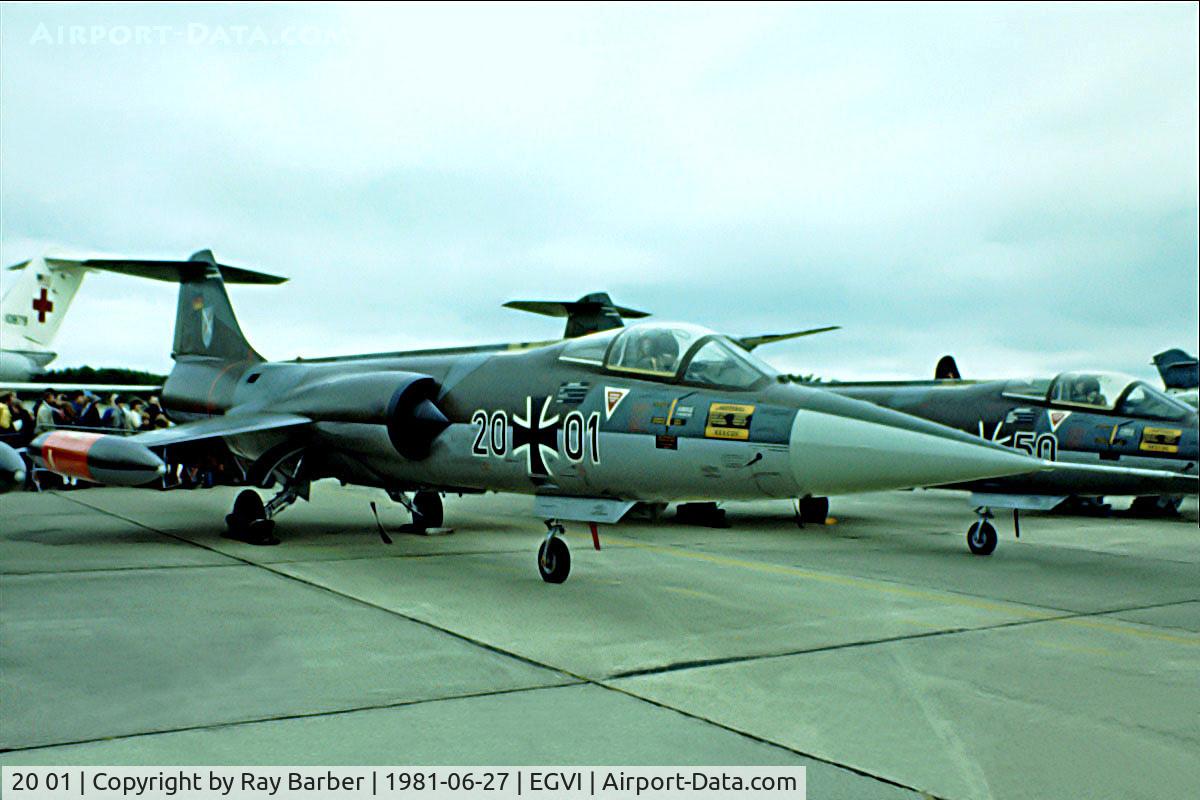 20 01, Lockheed F-104G Starfighter C/N 683-2001, Lockheed F-104G Starfighter [683-2001] RAF Greenham Common~G 27/06/1981. Image taken from a slide.