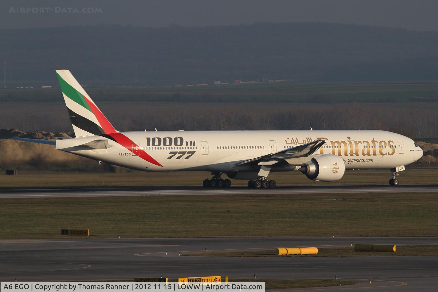 A6-EGO, 2012 Boeing 777-31H/ER C/N 35598, Emirates Boeing 777