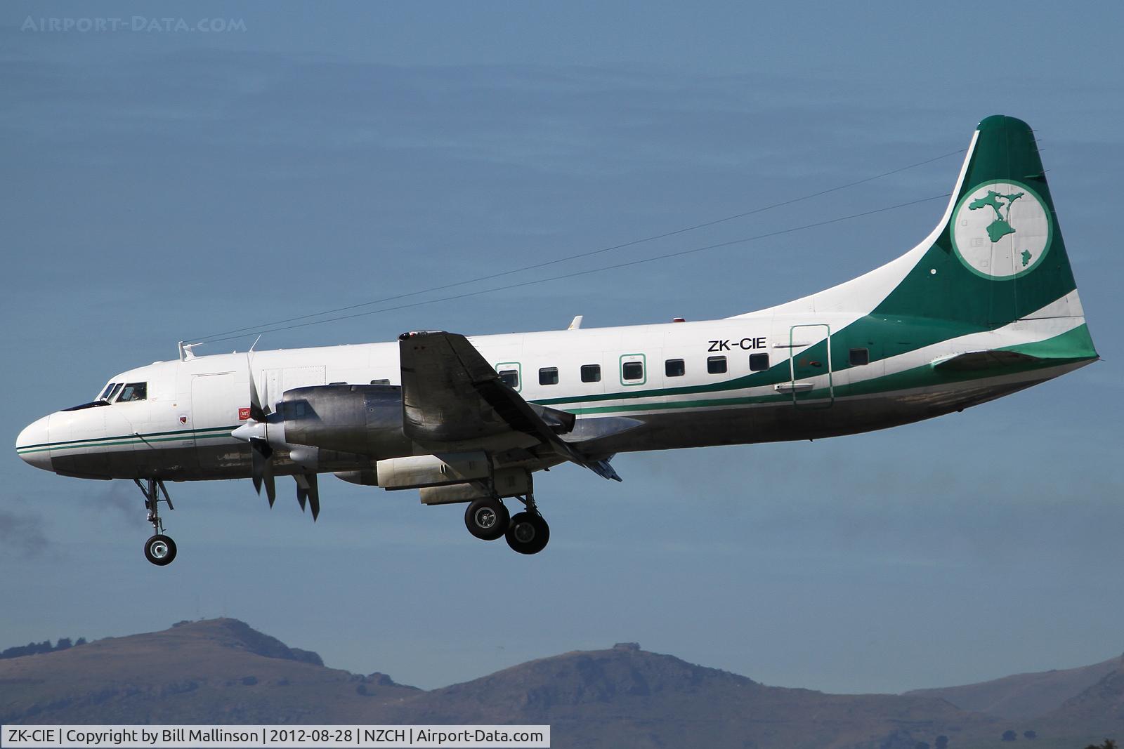 ZK-CIE, 1957 Convair CV-580 C/N 399, finals to 02