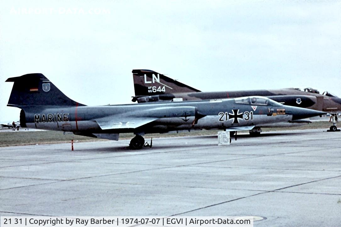 21 31, Lockheed RF-104G Starfighter C/N 683-6692, Lockheed RF-104G Starfighter [683-6692] RAF Greenham Common~G 07/07/1974. Image taken from a slide.