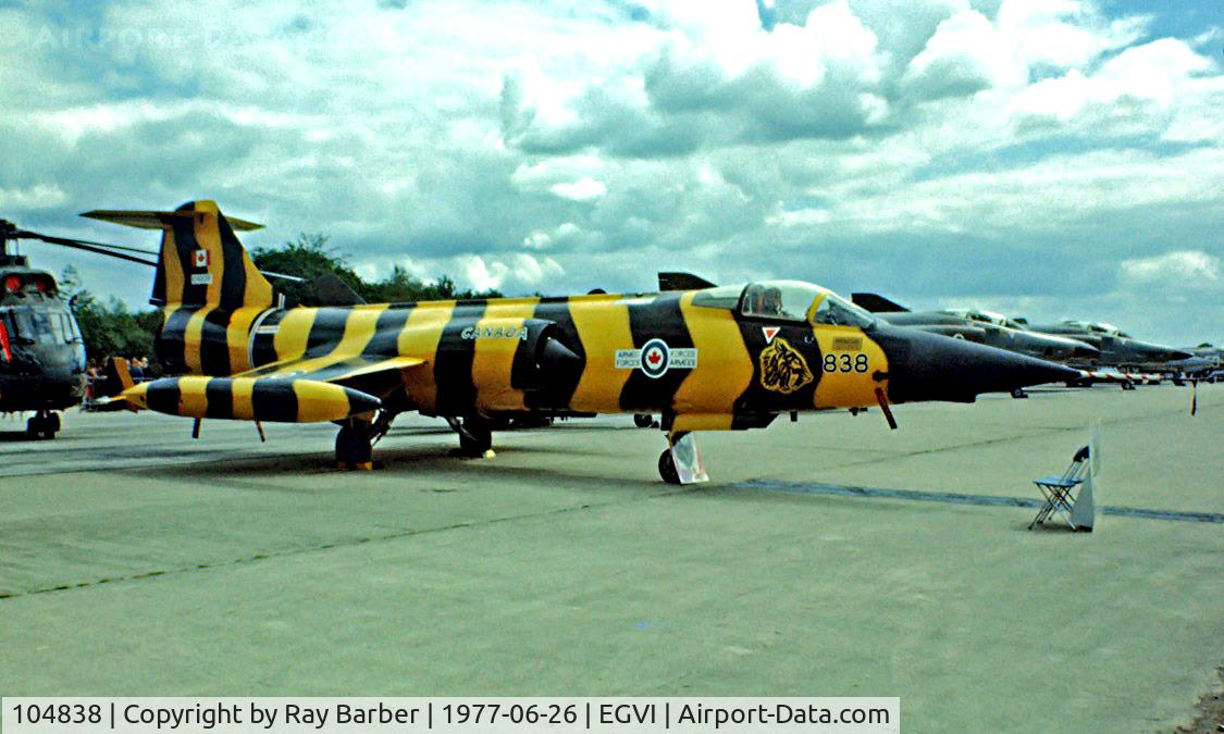 104838, Canadair CF-104 Starfighter C/N 683A-1138, Lockheed CF-104 Starfighter [683A-1138] RAF Greenham Common~G 26/06/1977. Image taken from a slide. Crashed on 07-03-1978 and cancelled.
