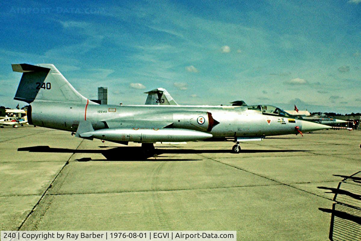 240, Lockheed RF-104G Starfighter C/N 683C-4042, Lockheed RF-104G Starfighter [683C-4042] RAF Greenham Common~G 01/08/1976. Image taken from a slide.