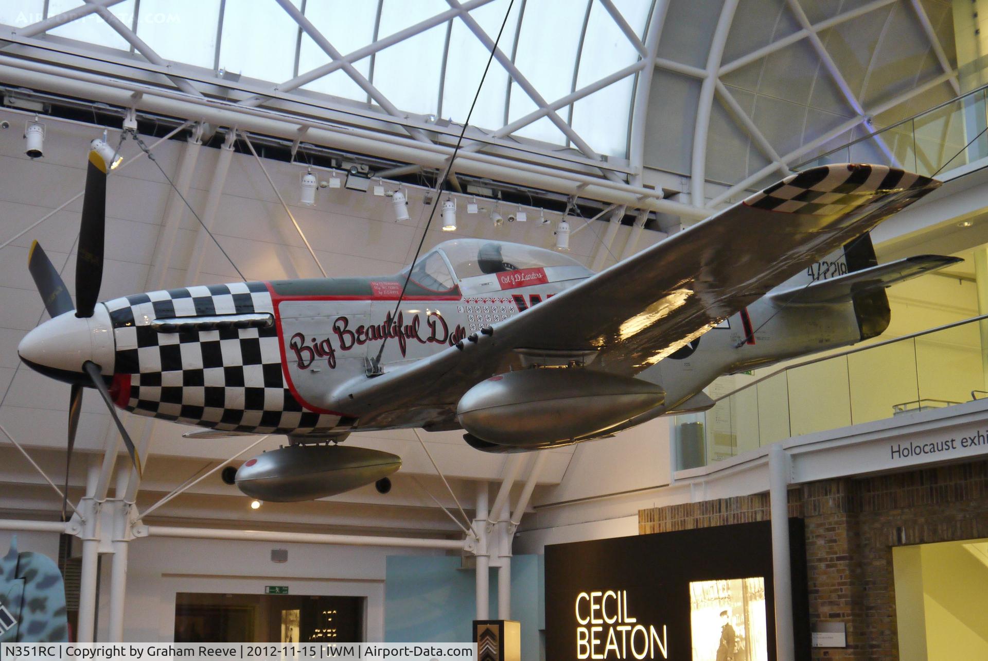 N351RC, 1951 Commonwealth CA-18 Mustang 22 (P-51D) C/N CACM-192-1517, On display at the Imperial War Museum London.