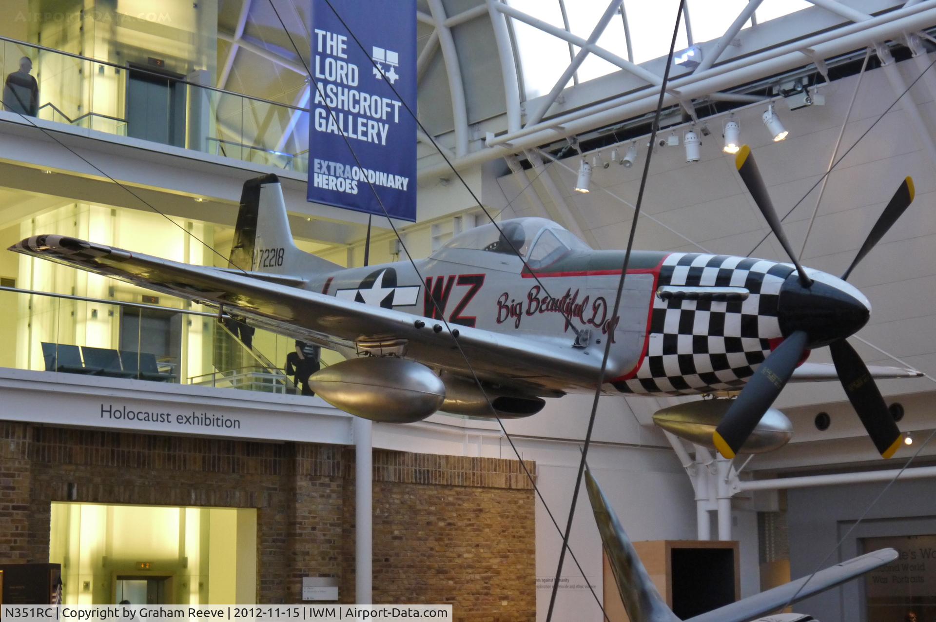 N351RC, 1951 Commonwealth CA-18 Mustang 22 (P-51D) C/N CACM-192-1517, On display at the Imperial War Museum London.
