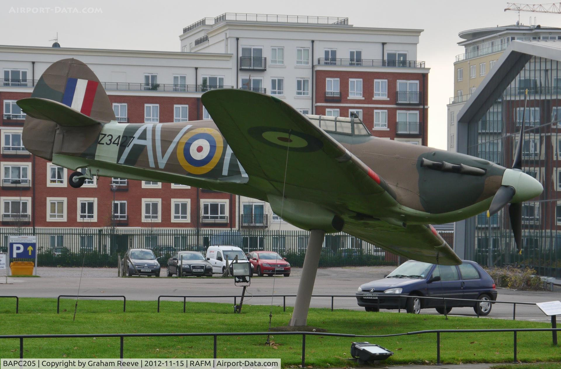 BAPC205, Hawker Hurricane Replica C/N BAPC.205, On display at the Royal Air Force Museum, Hendon.