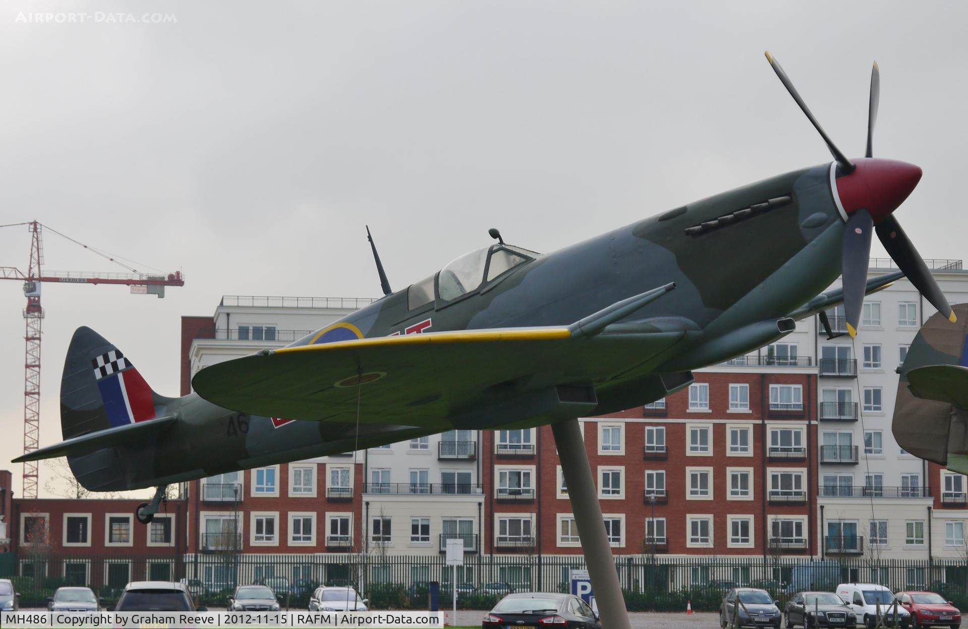 MH486, Supermarine 361 Spitfire IX Replica C/N BAPC.206, On display at the Royal Air Force Museum, Hendon.