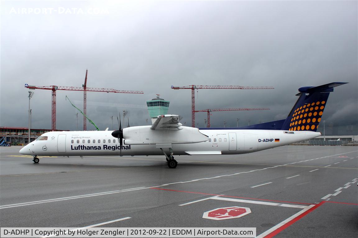 D-ADHP, 1998 De Havilland Canada DHC-8-402 Dash 8 C/N 4003, Back again on home base.....