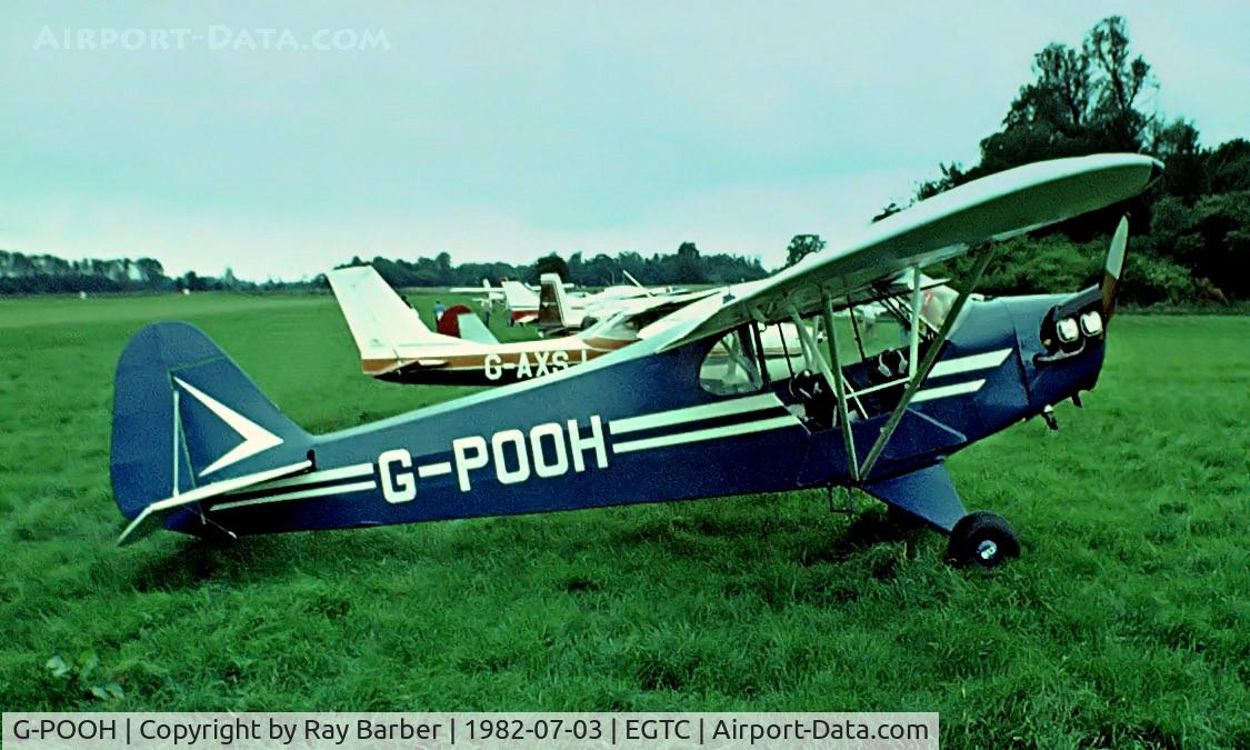 G-POOH, 1941 Piper J3C-65 Cub Cub C/N 6932, Piper J-3C-65 Cub [6932] Cranfield~G 03/07/1982. Image taken from a slide.