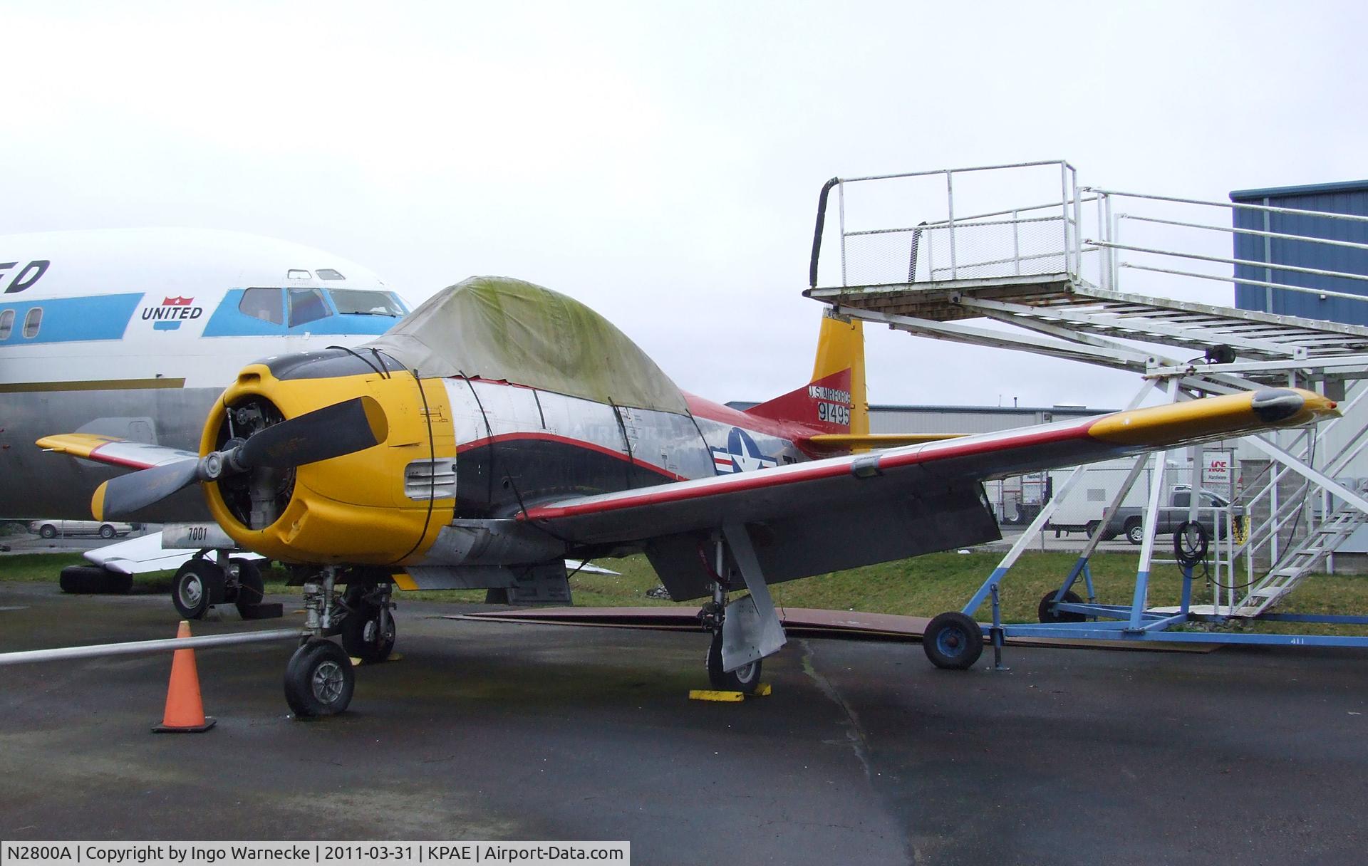 N2800A, 1949 North American T-28A Trojan C/N 49-1495, North American T-28A Trojan at the Museum of Flight Restoration Center, Everett WA