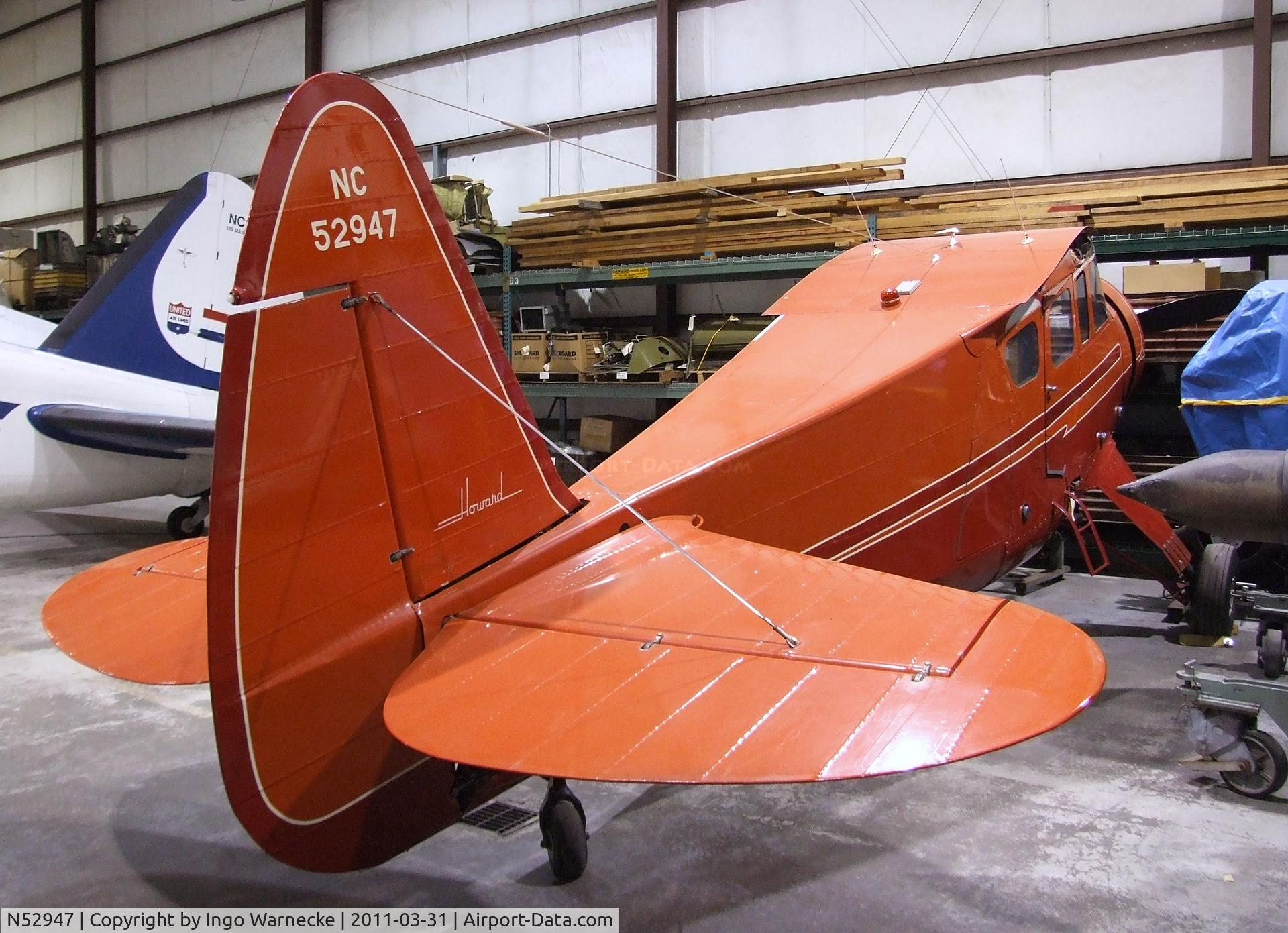 N52947, 1946 Howard Aircraft DGA-15P C/N 559, Howard DGA-15P (minus wings) at the Museum of Flight Restoration Center, Everett WA