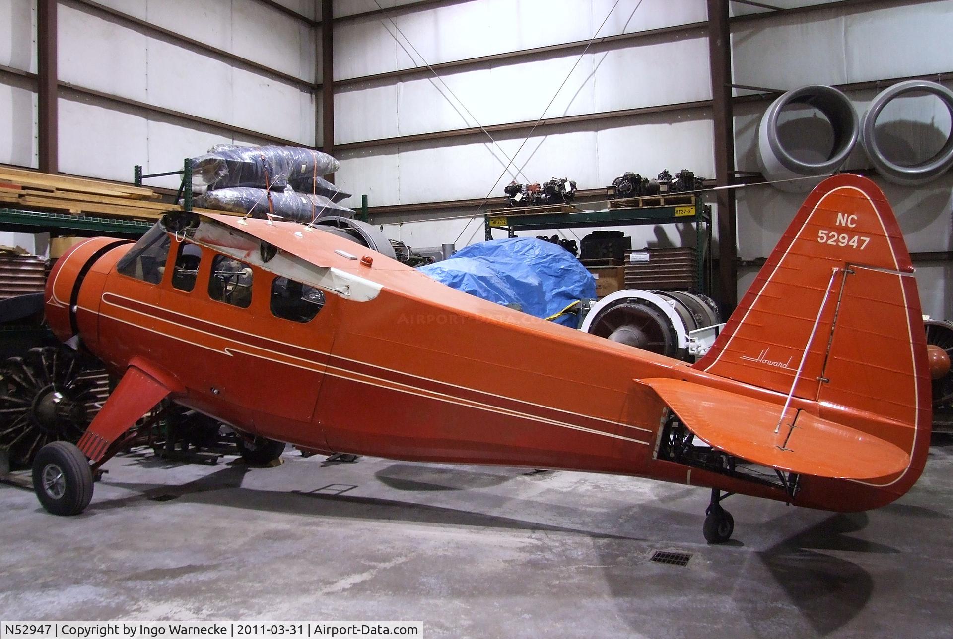 N52947, 1946 Howard Aircraft DGA-15P C/N 559, Howard DGA-15P (minus wings) at the Museum of Flight Restoration Center, Everett WA