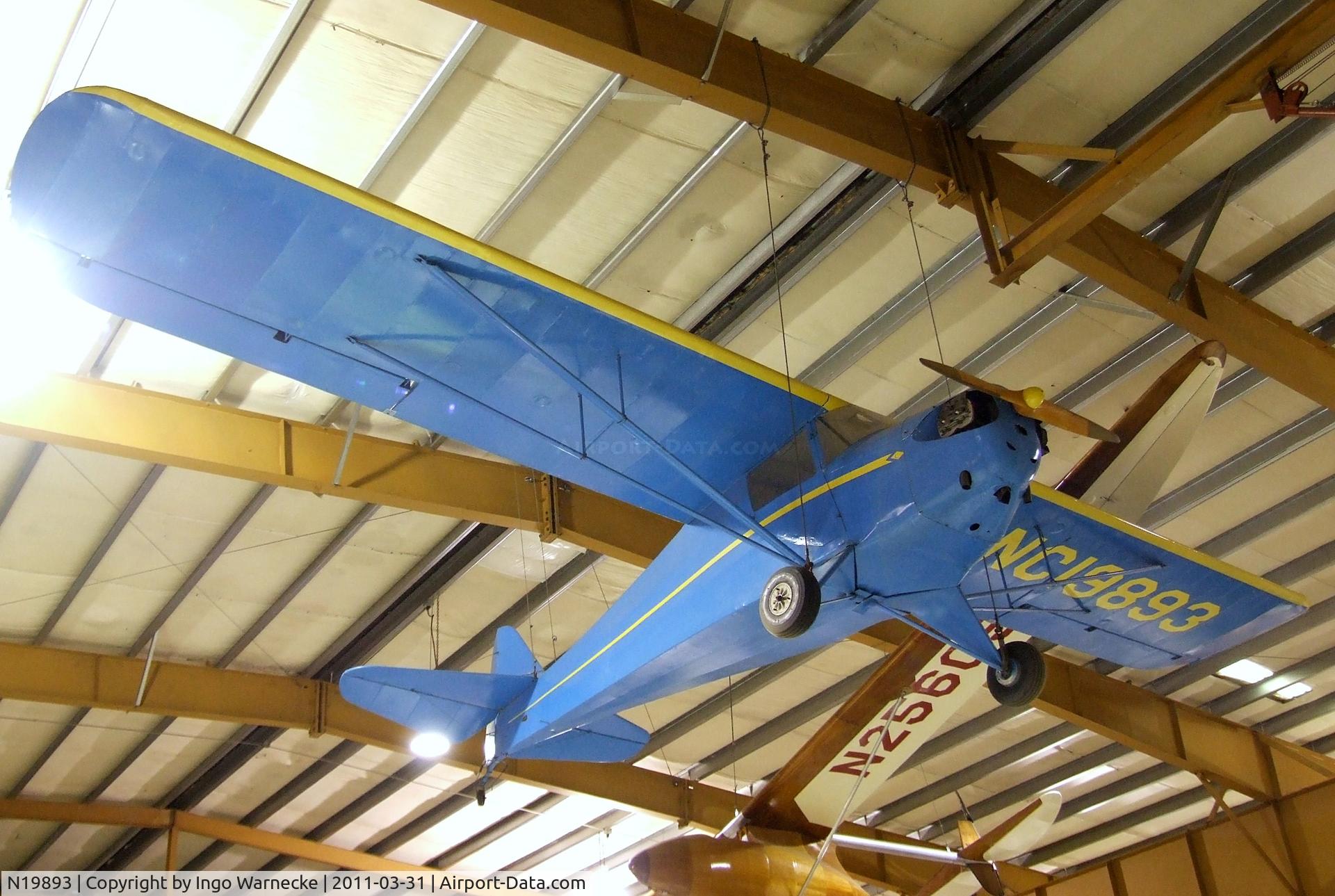N19893, 1938 Taylorcraft A C/N 398, Taylorcraft A at the Museum of Flight Restoration Center, Everett WA