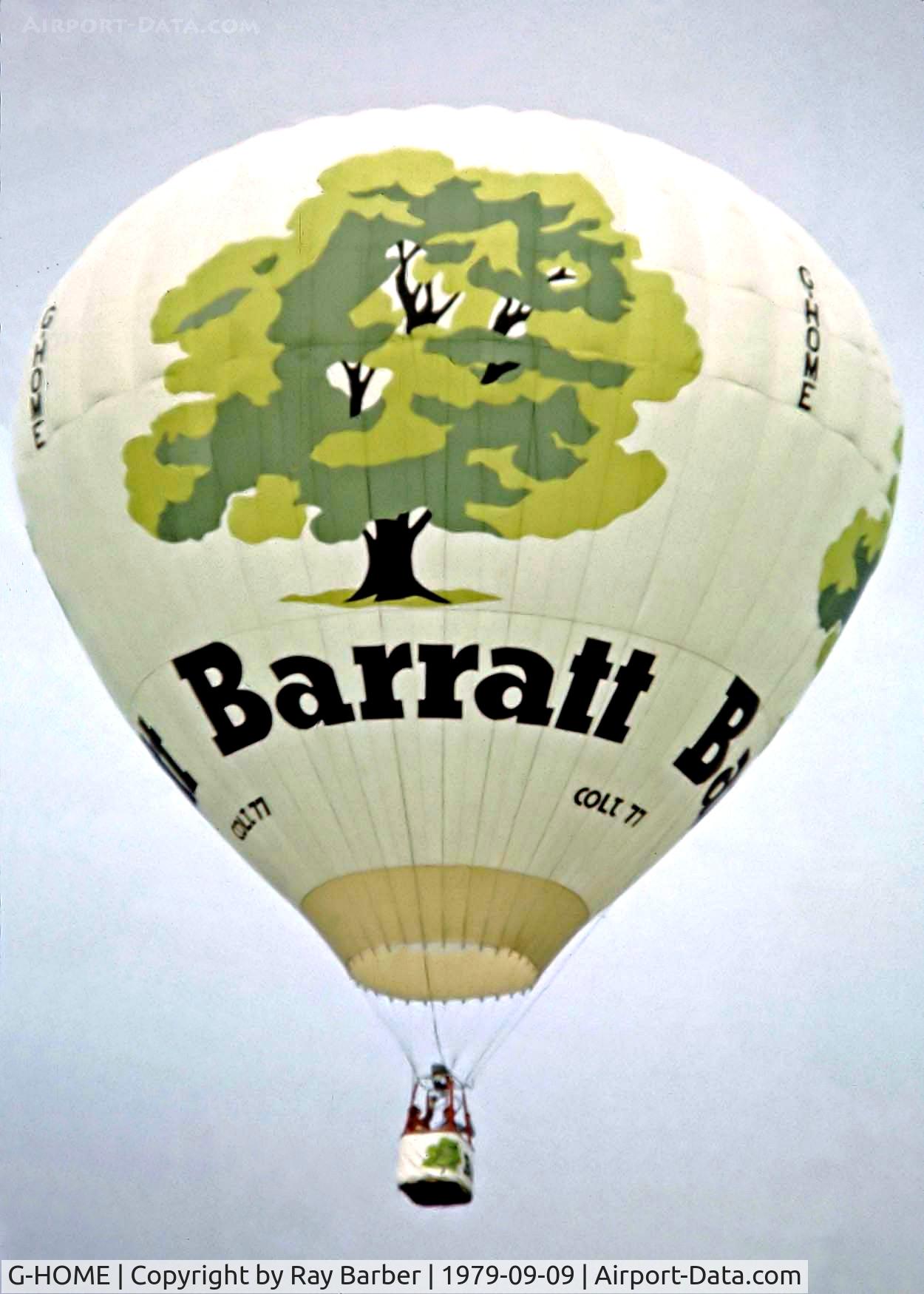 G-HOME, 1979 Colt Balloons Ltd COLT 77A C/N 032, Colt 77A HAFB [032] Ashton Court-Bristol~G 09/09/1979