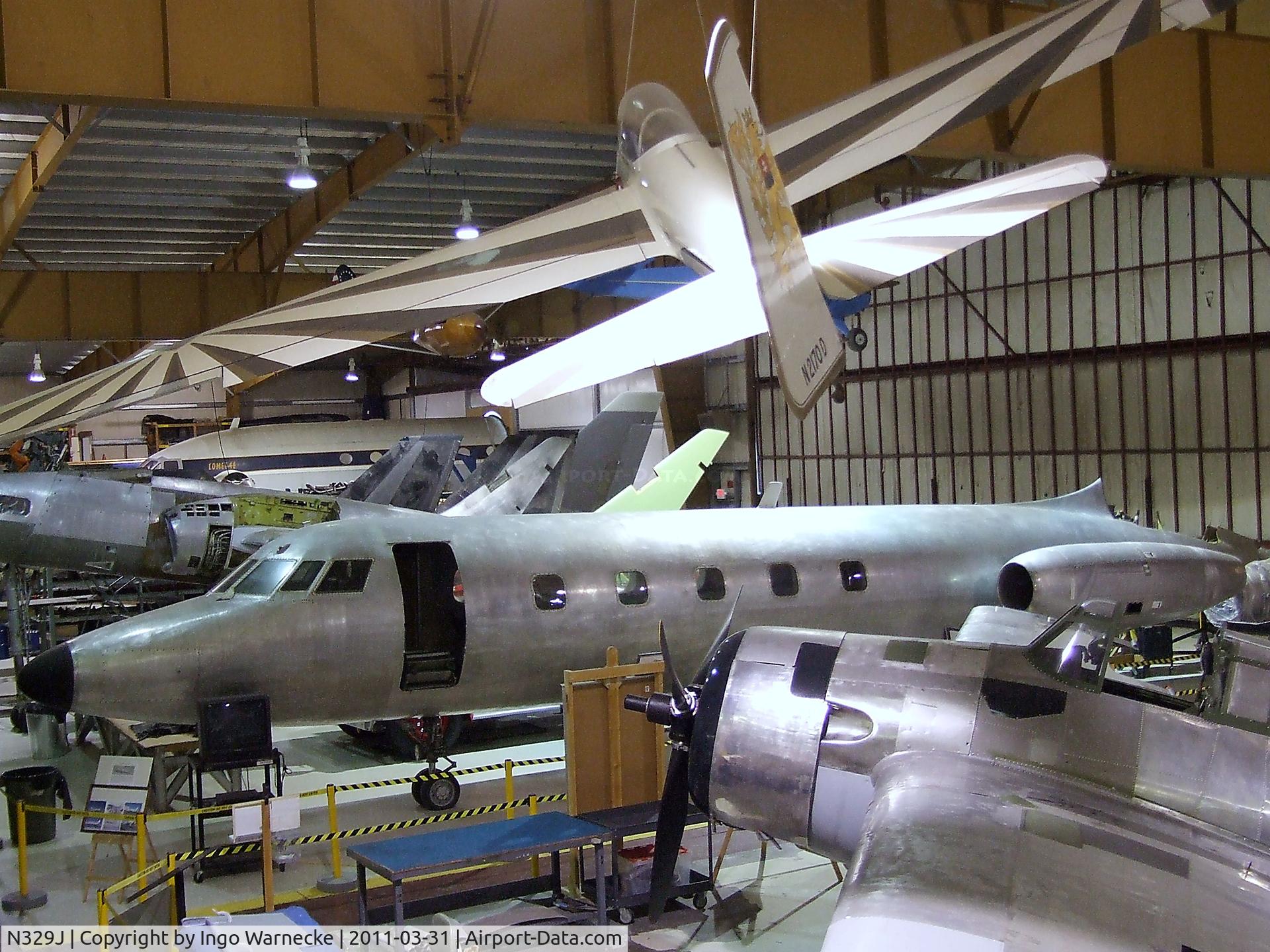 N329J, 1957 Lockheed L-1329 Jetstar C/N 1001, Lockheed CL-329 JetStar prototype (two-engined) being restored at the Museum of Flight Restoration Center, Everett WA
