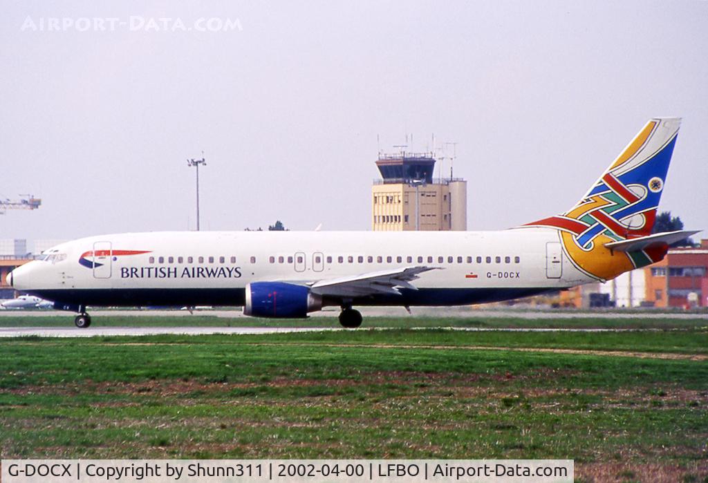 G-DOCX, 1993 Boeing 737-436 C/N 25857, Lining up rwy 32R for departure in Column tail c/s