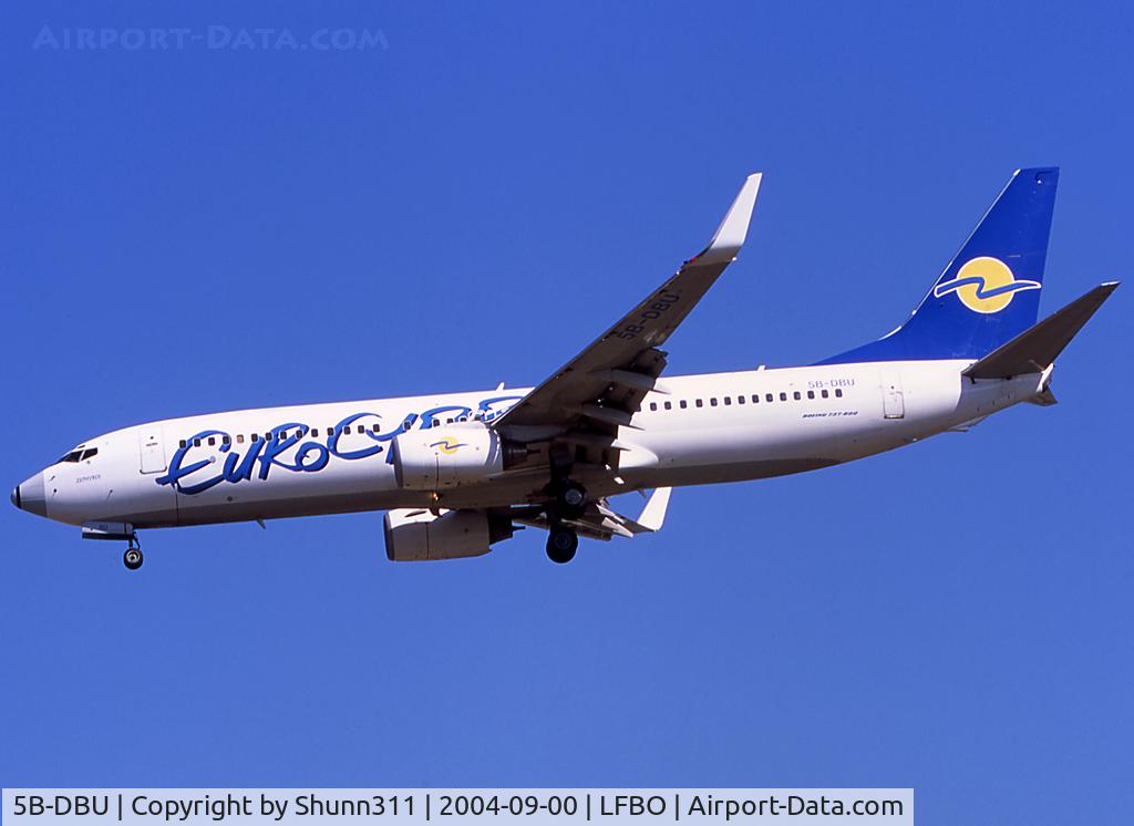 5B-DBU, 2003 Boeing 737-8Q8 C/N 32796, Landing rwy 32L