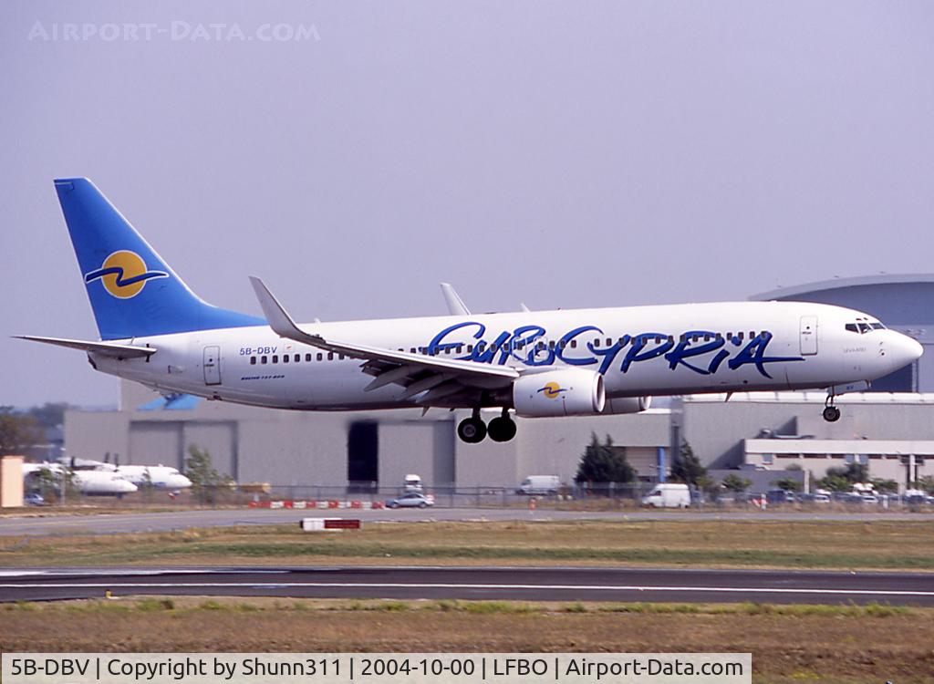 5B-DBV, 2003 Boeing 737-8Q8 C/N 30654, Landing rwy 14R