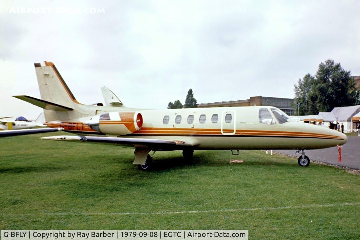 G-BFLY, 1979 Cessna 550 Citation II C/N 550-0080, Cessna Citation II [550-0080] Cranfield~G 08/09/1979. Image taken from a slide.
