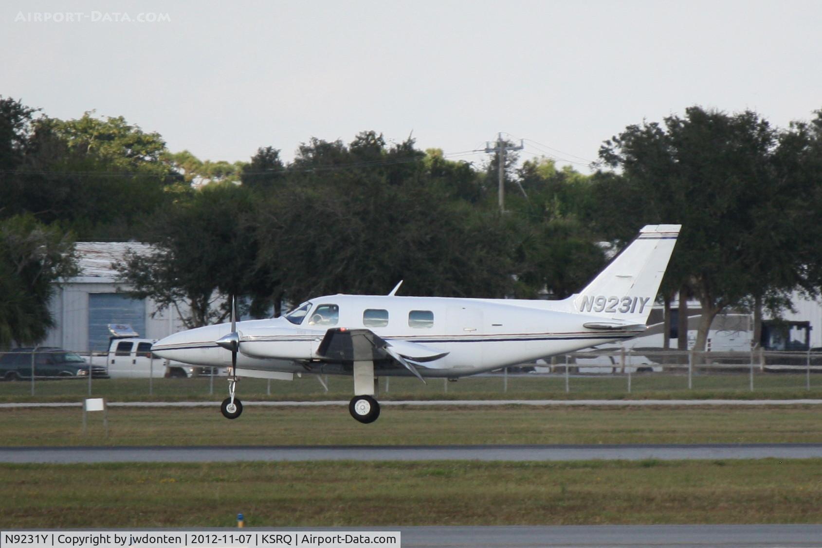 N9231Y, 1983 Piper PA-31P-350 Mojave C/N 31P-8414017, Piper Navajo (N9231Y) arrives at Sarasota-Bradenton International Airport following a flight from Orlando Executive Airport