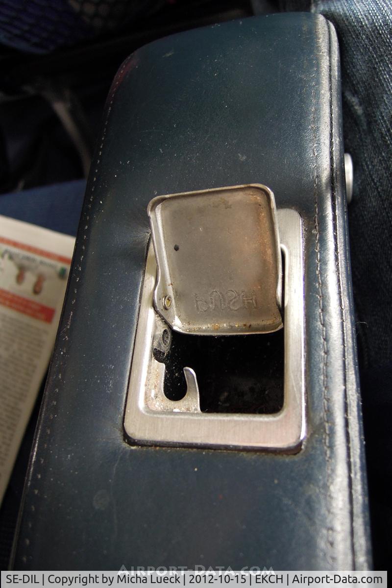 SE-DIL, 1989 McDonnell Douglas MD-82 (DC-9-82) C/N 49913, You know you are in an old aircraft if you have an ashtray in the seat rest in 2012