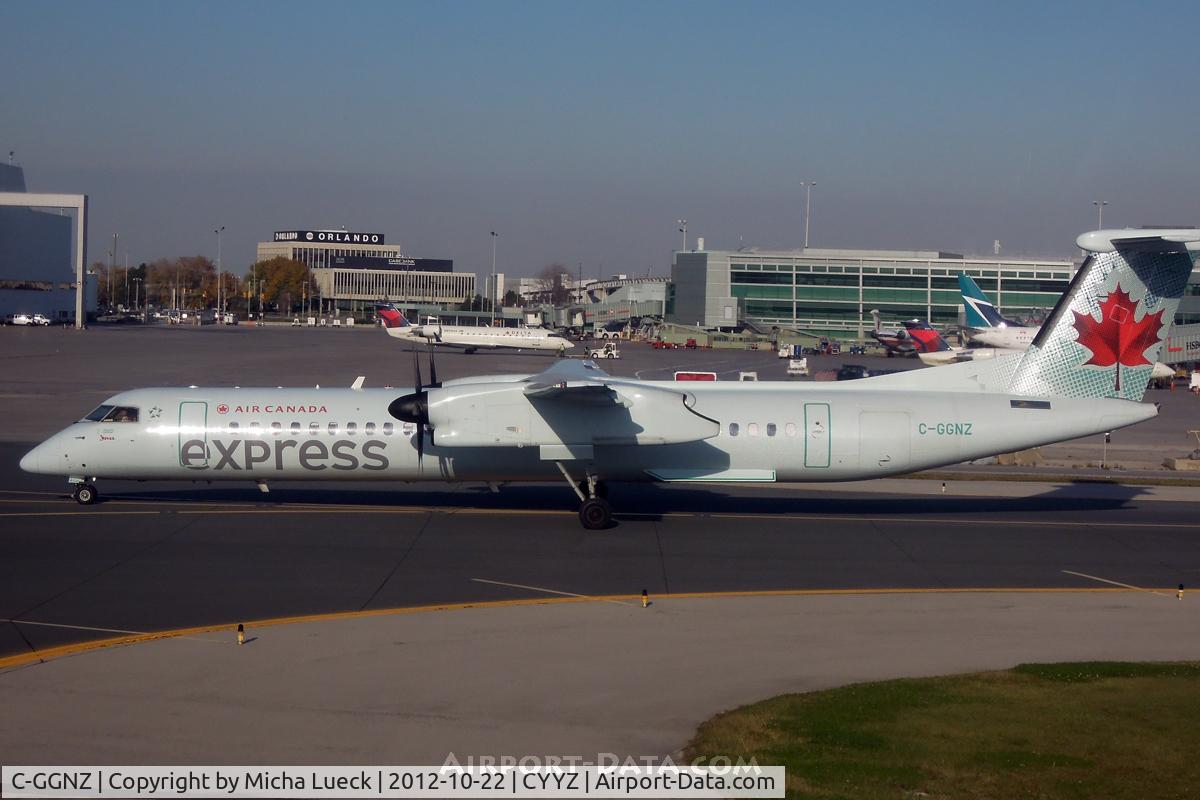 C-GGNZ, 2011 De Havilland Canada DHC-8-402Q Dash 8 C/N 4384, At Pearson International