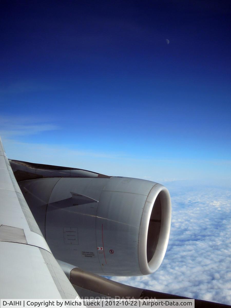 D-AIHI, 2004 Airbus A340-642 C/N 569, somewhere over the Atlantic (FRA-YYZ)