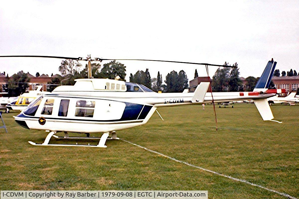 I-CDVM, 1979 Bell 206L-1 LongRanger II C/N 45236, Bell 206L-1 Long Ranger II [45236] Cranfield~G 08/09/1979. Image taken from a slide.