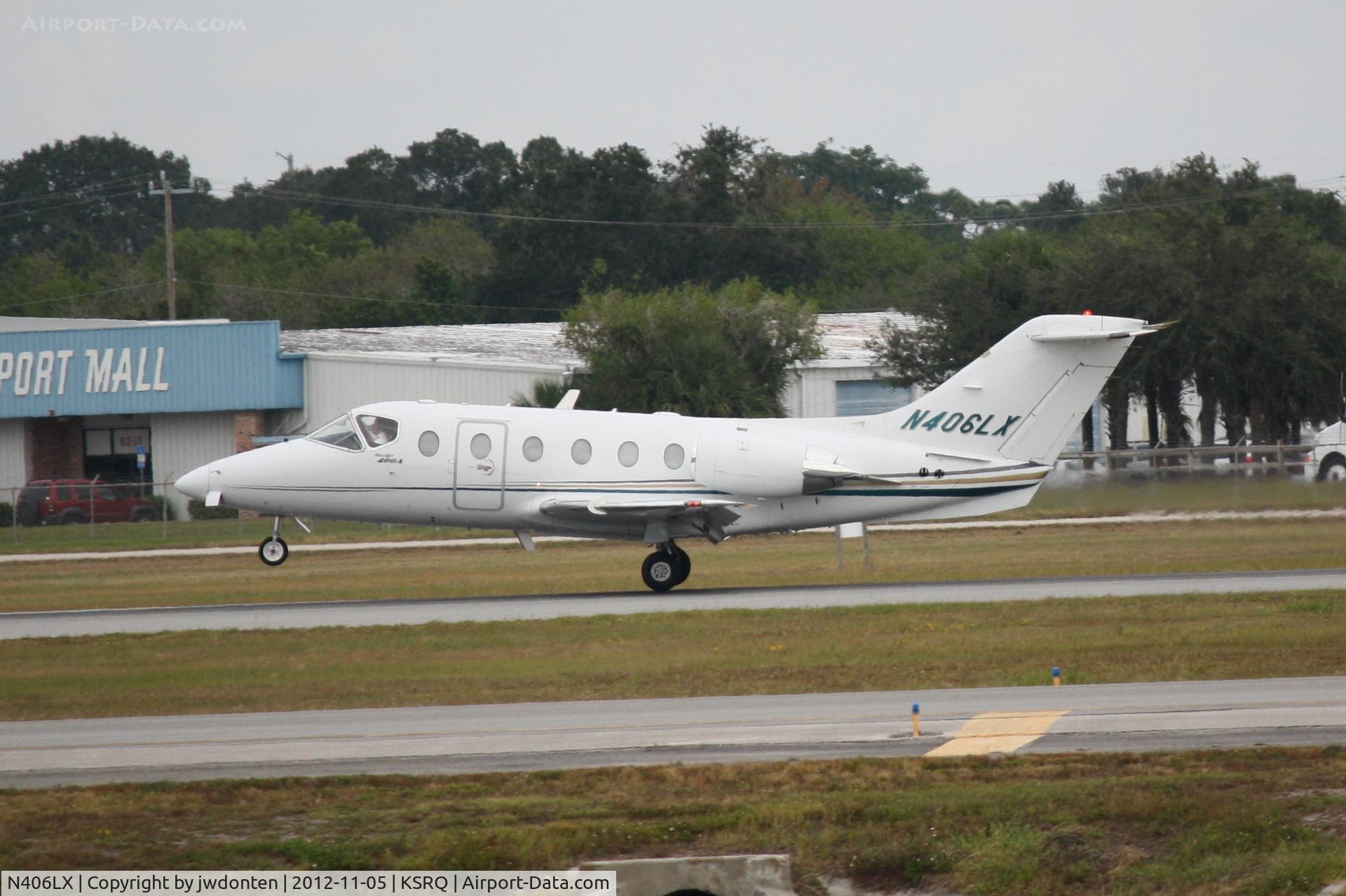N406LX, 1998 Beech 400A Beechjet C/N RK-178, Options Flight 406 (N406LX) arrives at Sarasota-Bradenton International Airport following a flight from Chicago-Midway International Airport