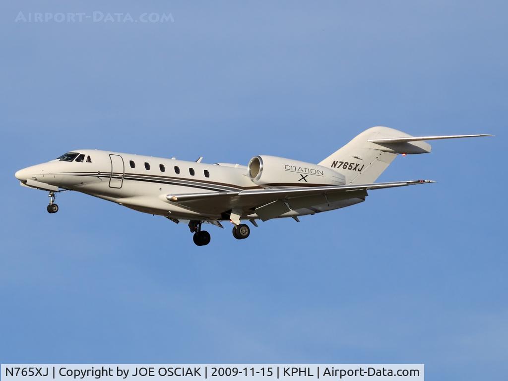 N765XJ, 2006 Cessna 750 Citation X Citation X C/N 750-0265, Arriving at Philly