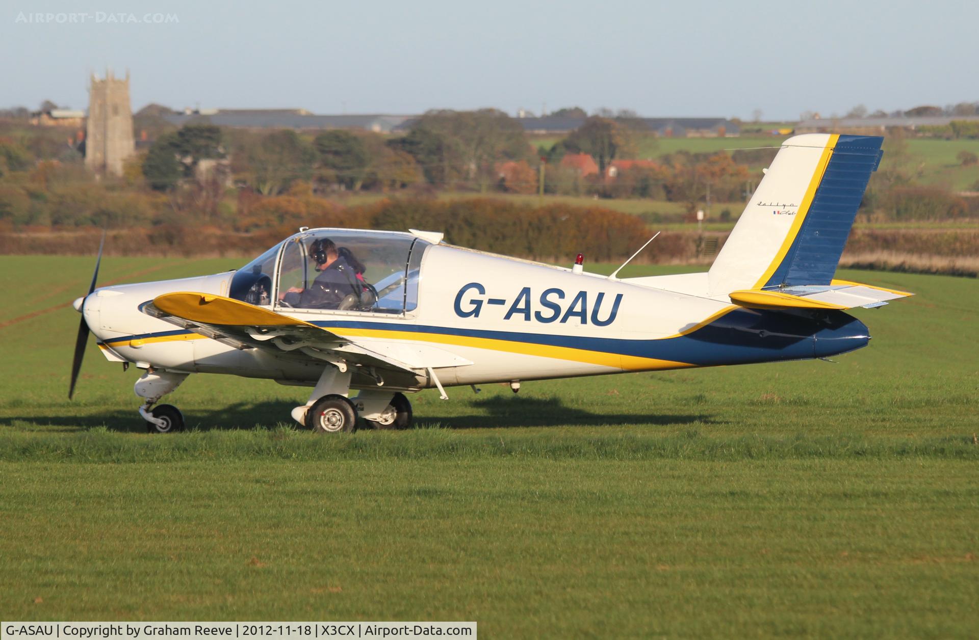 G-ASAU, 1962 Morane-Saulnier MS-880B Rallye Club C/N 179, About to depart from Northrepps.