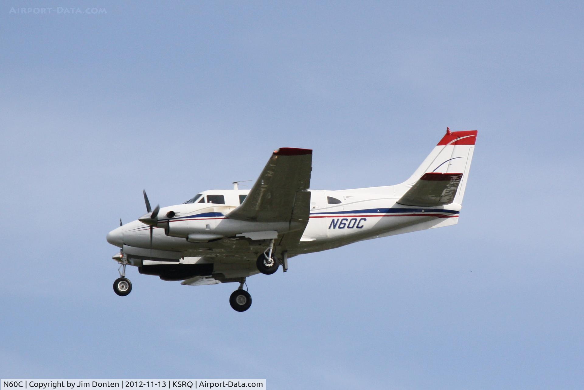 N60C, 1968 Beech U-21A Ute C/N LM-11, Beechcraft King Air 90 (N60C) arrives at Sarasota-Bradenton International Airport