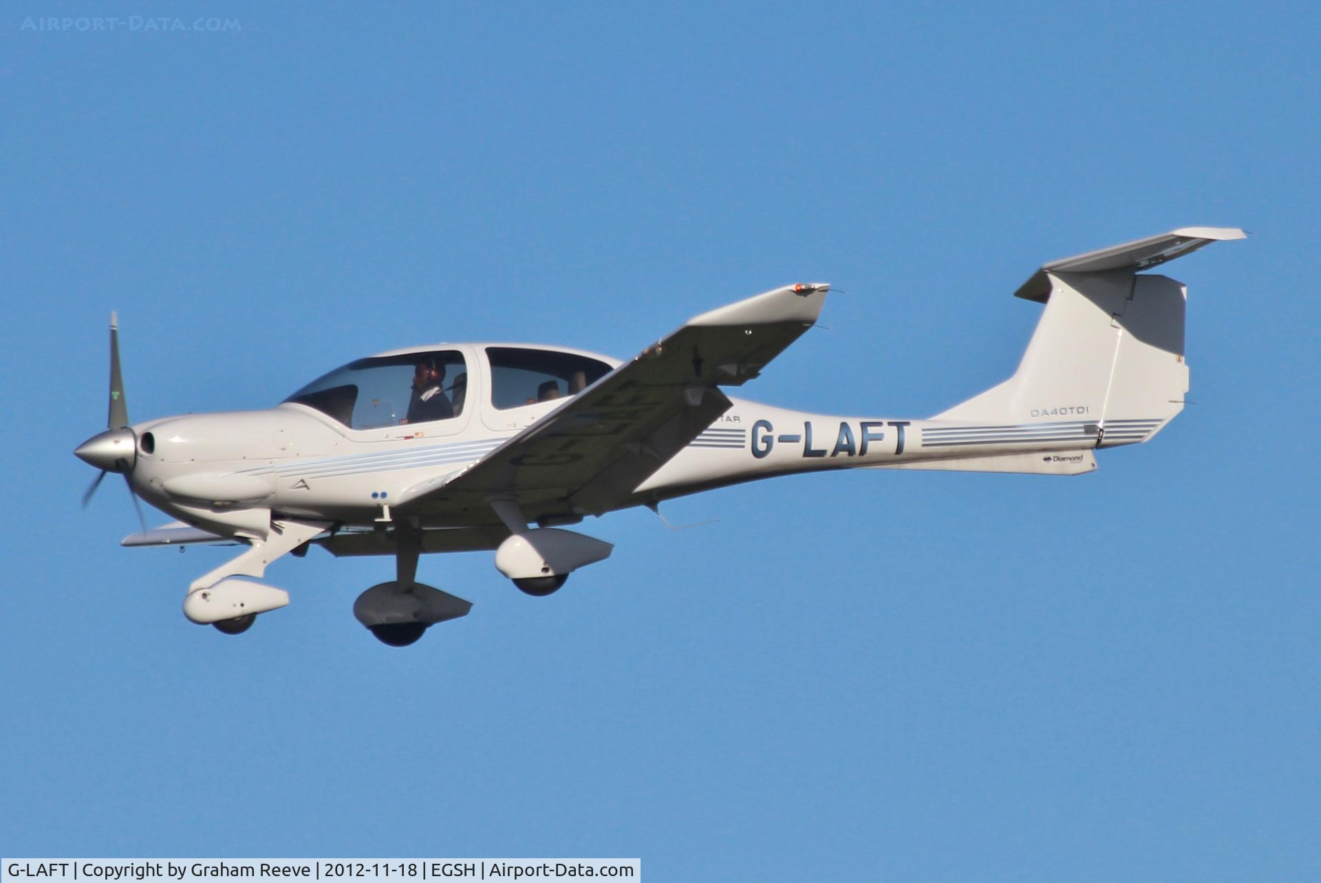 G-LAFT, 2006 Diamond DA-40D Diamond Star C/N D4.193, About to land at Norwich.