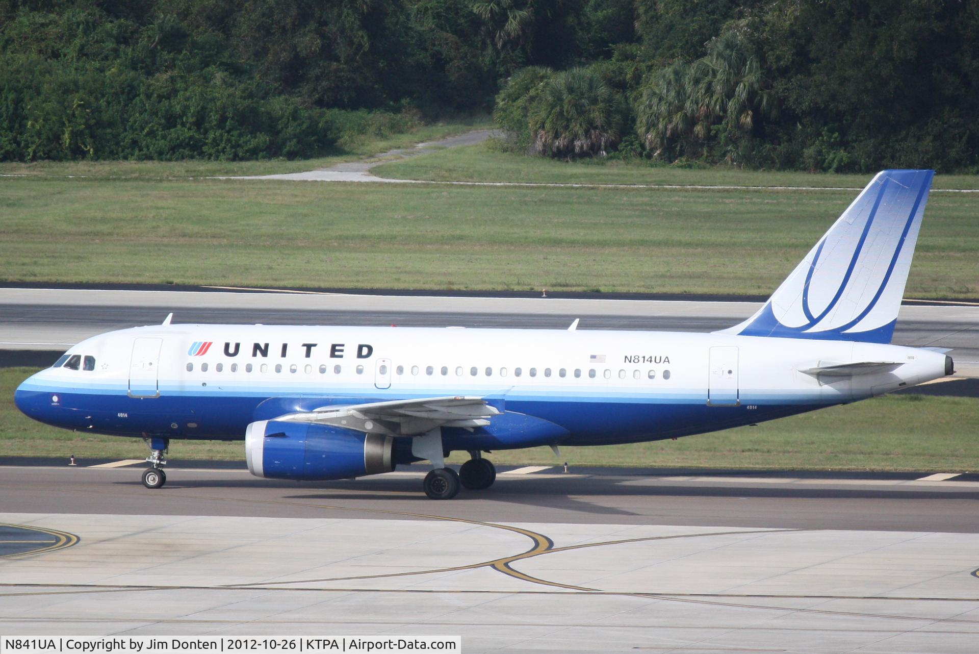 N841UA, 2001 Airbus A319-131 C/N 1545, United Flight 380 (N841UA) arrives at Tampa International Airport following a flight from Houston/Bush Intercontinental Airport