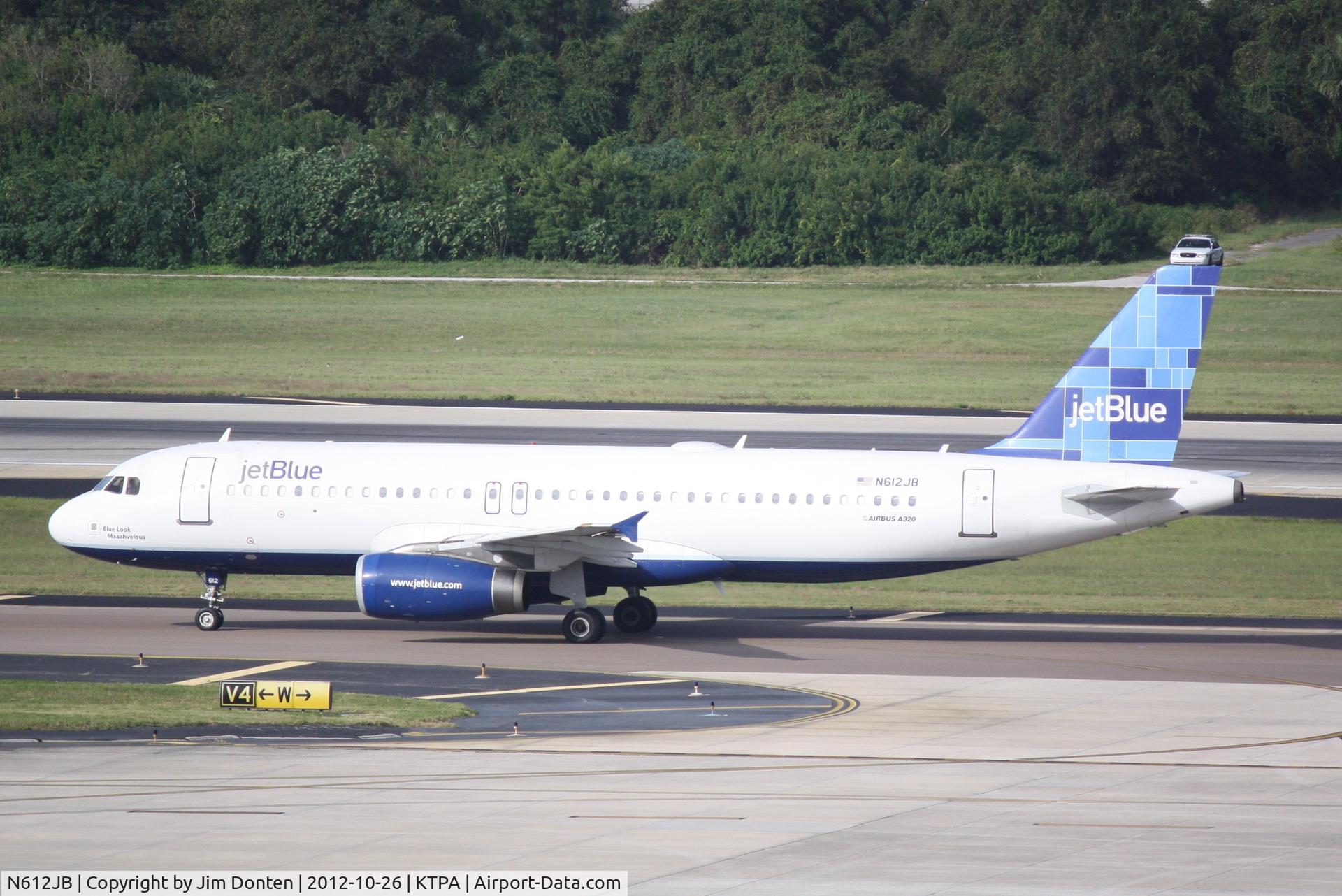 N612JB, 2005 Airbus A320-232 C/N 2447, JetBlue Flight 983 (N612JB) arrives at Tampa International Airport following a flight from Laguardia Airport