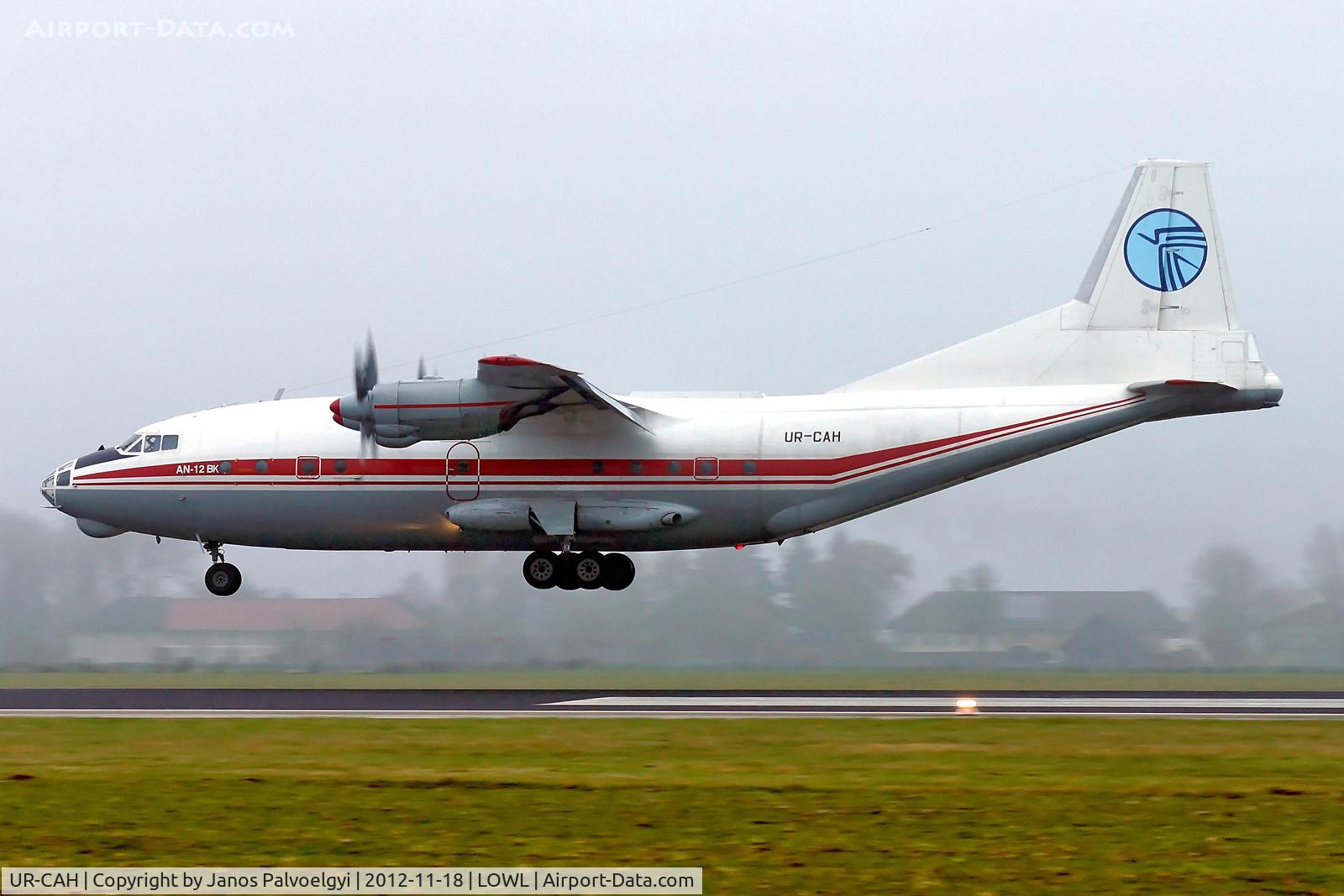 UR-CAH, 1968 Antonov An-30 C/N 8345604, Meridian Avia Antonov An-12BK landing in LOWL/LNZ