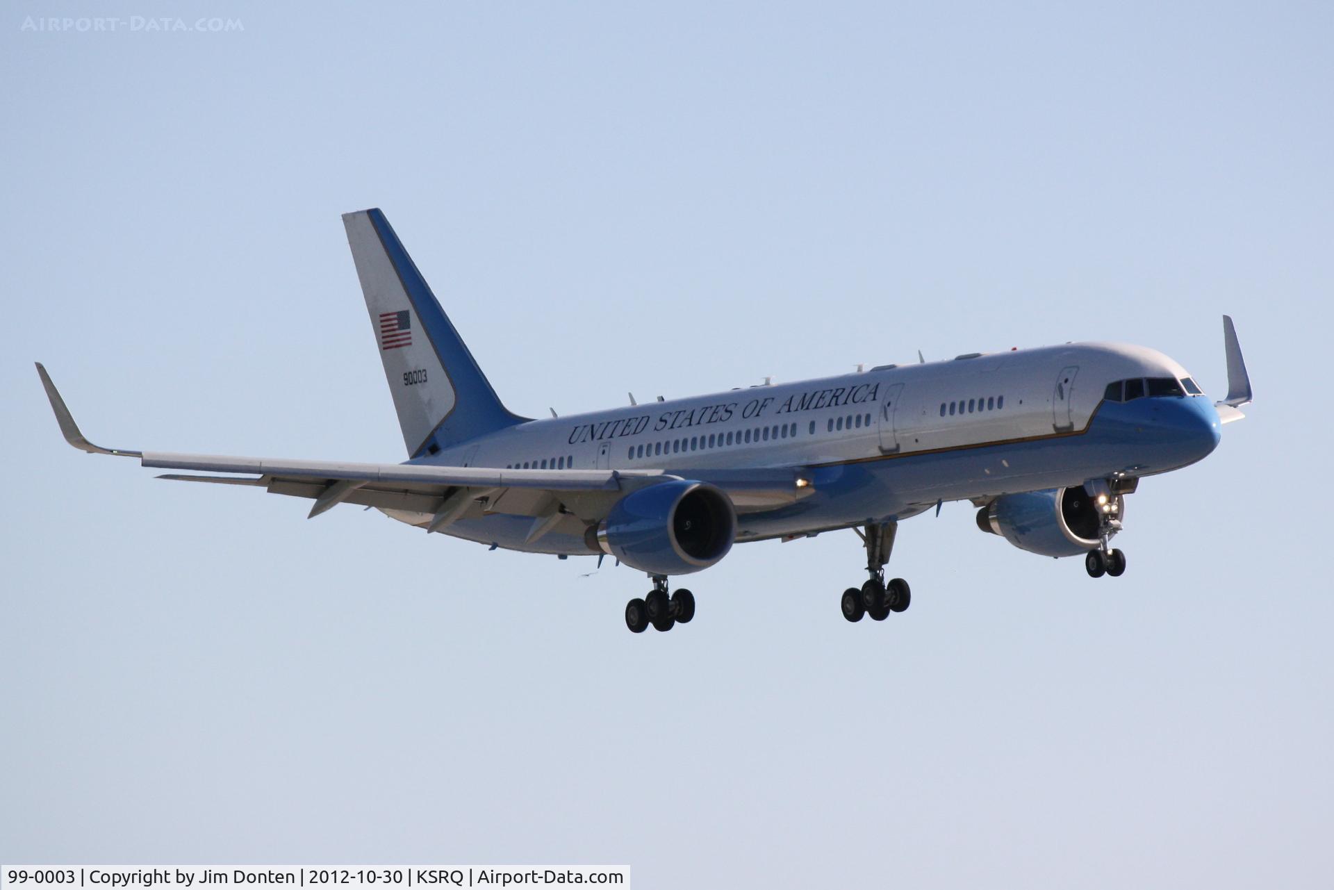 99-0003, 1998 Boeing C-32A (757-200) C/N 29027, Boeing C-32 (99-0003) from 89th Airlift Wing at Andrews Air Force Base operating as 