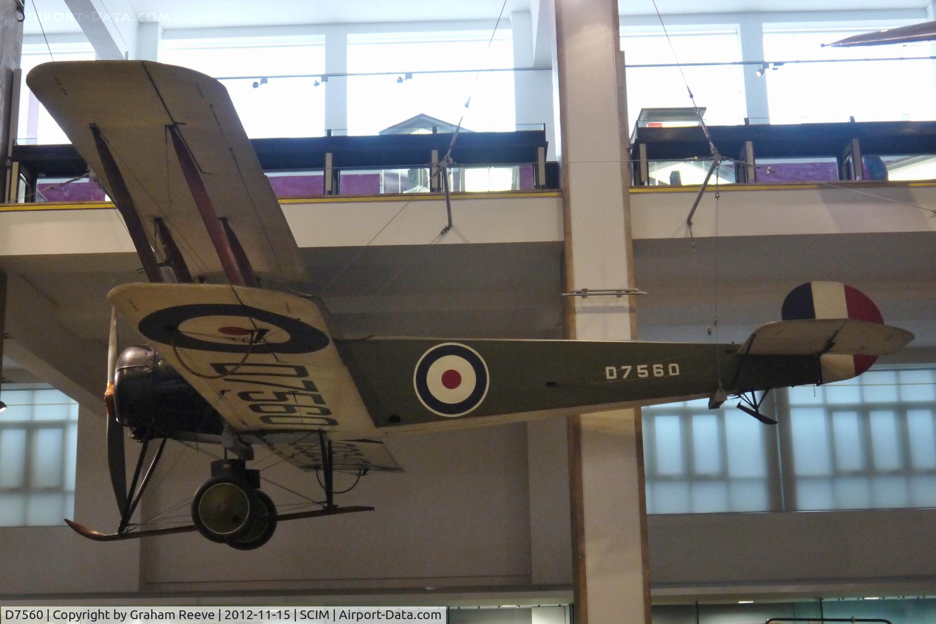 D7560, 1917 Avro 504K C/N Not found D7560, On display at the Sceince Museum London.