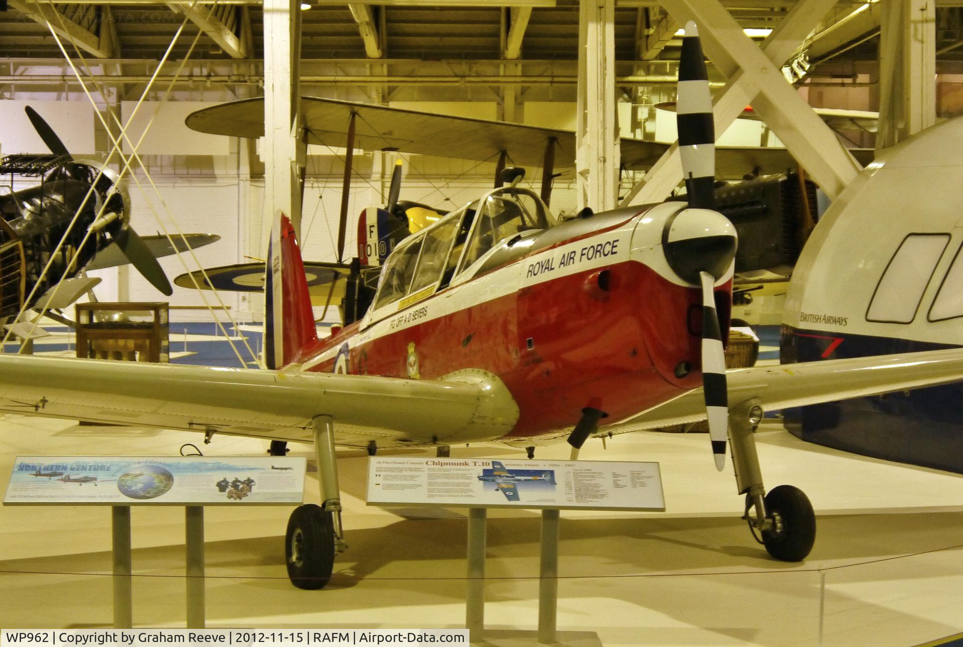 WP962, De Havilland DHC-1 Chipmunk T.10 C/N C1/0809, On display at the RAF Museum, Hendon