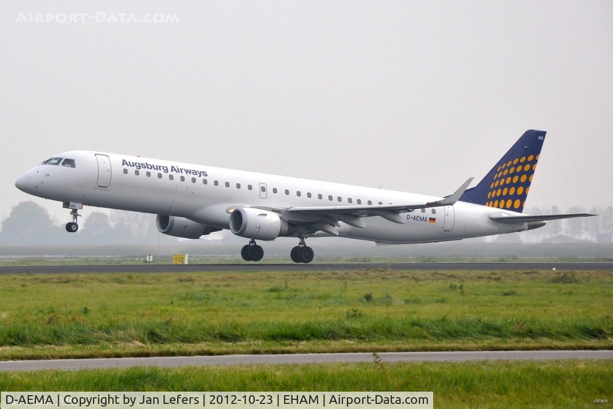D-AEMA, 2009 Embraer 195LR (ERJ-190-200LR) C/N 19000290, Augsburg Airways Embraer