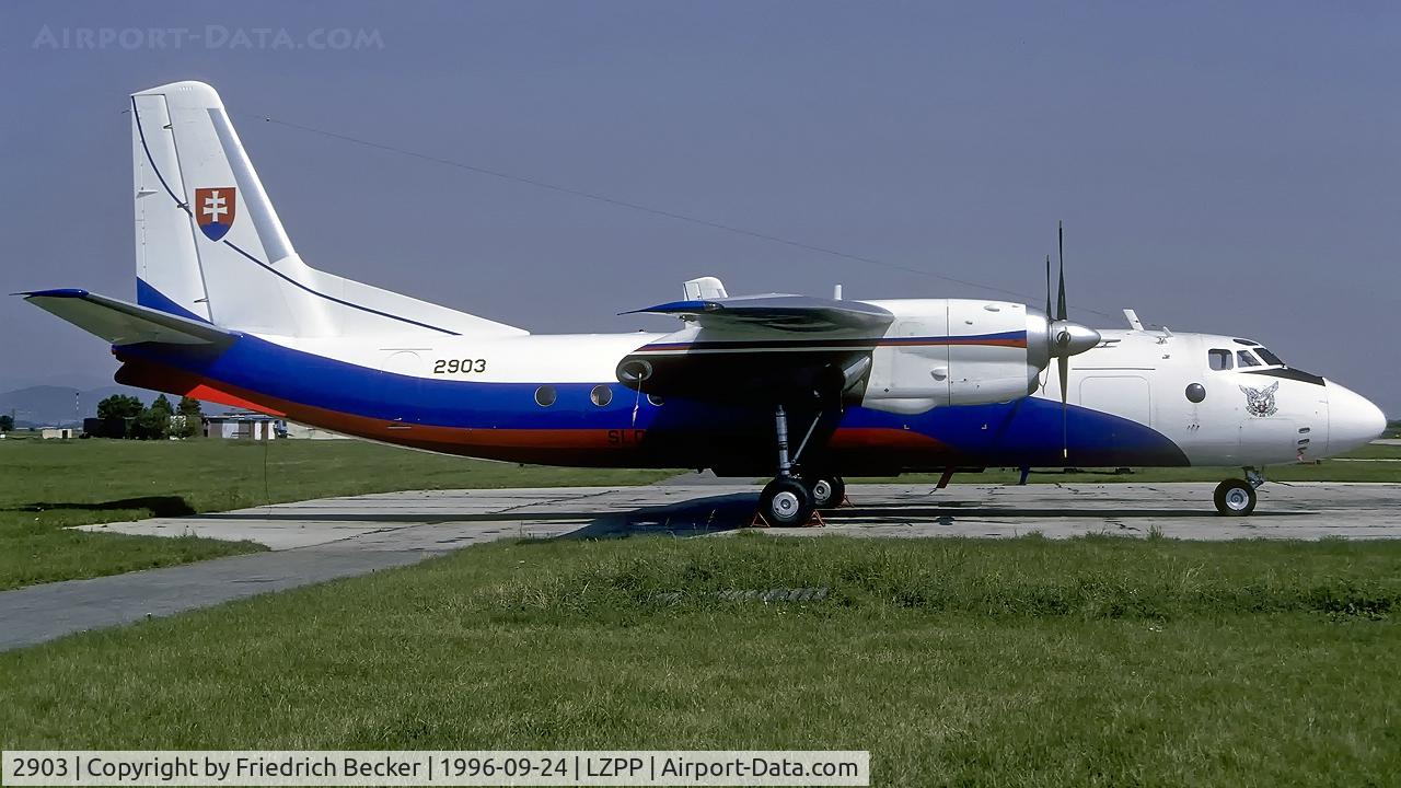 2903, 1966 Antonov An-24B C/N 77302903, flightline at Piestany AB