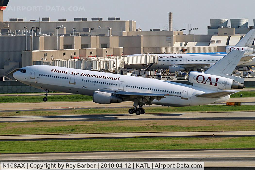 N108AX, 1975 McDonnell Douglas DC-10-30 C/N 47927, McDonnell-Douglas DC-10-30 [47927] (Omni Air International) Atlanta~N 12/04/2010. Cancelled on the 03/08/2011 and scrapped.