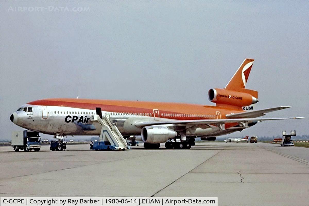 C-GCPE, 1979 Douglas DC-10-30ER C/N 46542, McDonnell Douglas DC-10-30 [46542] (CP Air) Schiphol~PH 14/06/1980. Image taken from a slide.