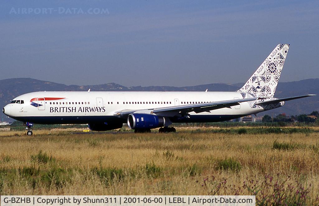 G-BZHB, 1998 Boeing 767-336 C/N 29231, Ready for take off rwy 20 in Delftblue Daybreak tail c/s