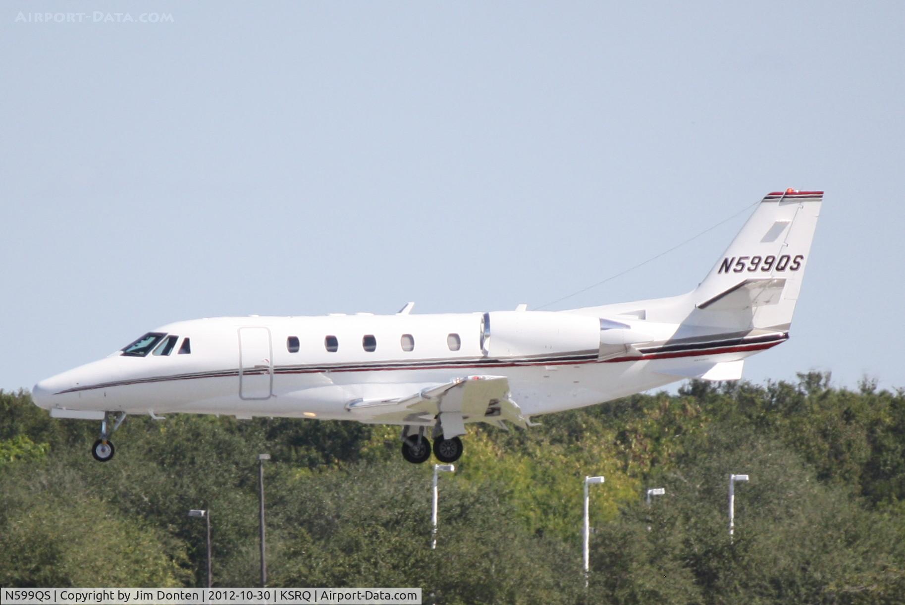 N599QS, 2007 Cessna 560XL C/N 560-5714, Cessna Citation Excel (N599QS) arrives at Sarasota-Bradenton International Airport following a flight from Chicago Executive Airport