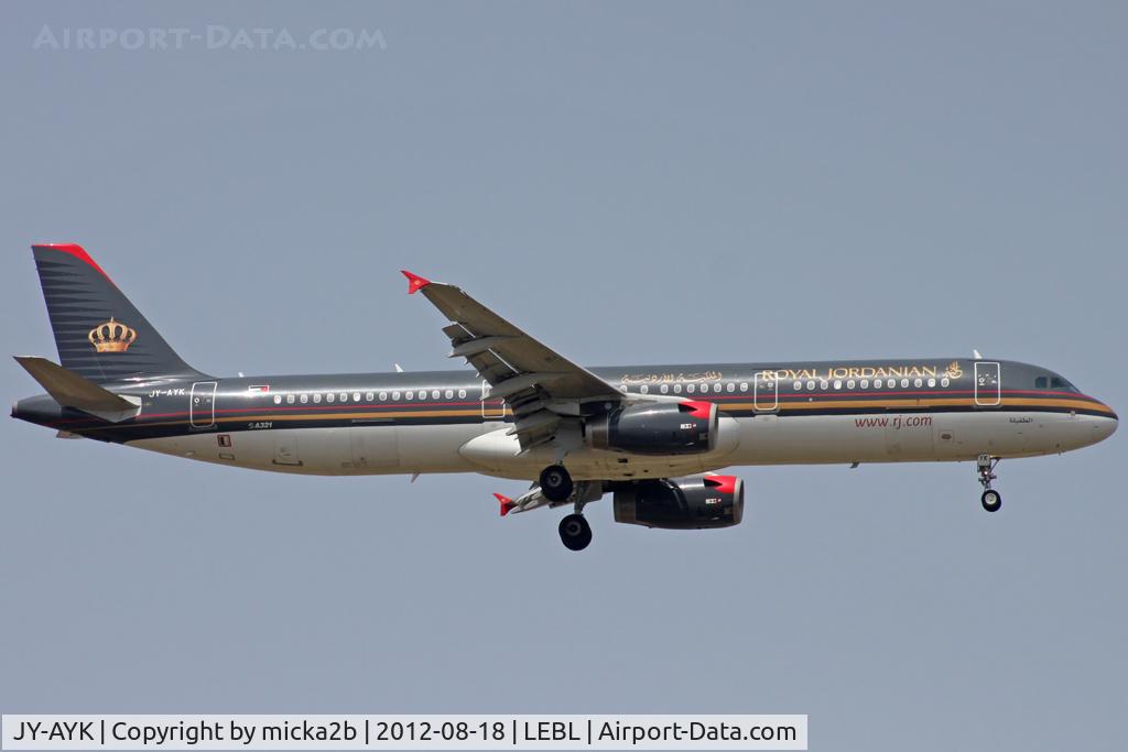 JY-AYK, 2008 Airbus A321-231 C/N 3522, Landing
